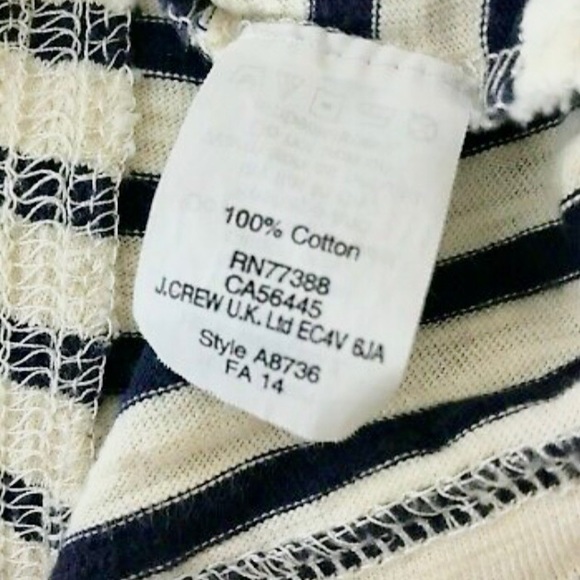 J. Crew Striped Necklace Tee 3/4 Length Sleeves Size XS - Picture 9 of 15